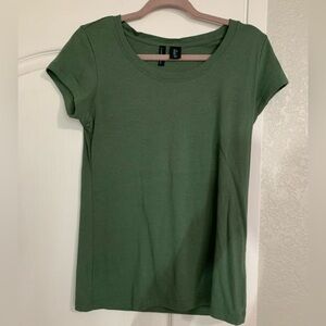 Cynthia Rowley Olive Scoop Neck Short Sleeve Tee